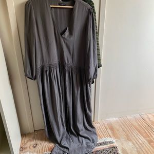 James Perse pre loved charmeuse silk dress with drawstring waist